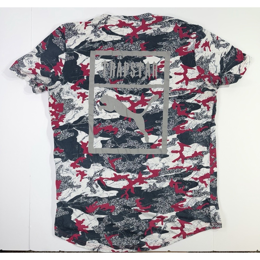 PUMA X‎ TRAPSTAR T-shirt Large Men's Camo Red / Gray / White Streetwear